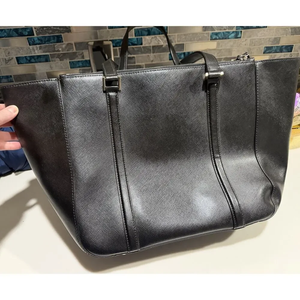 Kate Spade Newbury Lane Briar Saffiano Leather XL Tote Black Gold